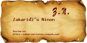 Zakariás Ninon névjegykártya